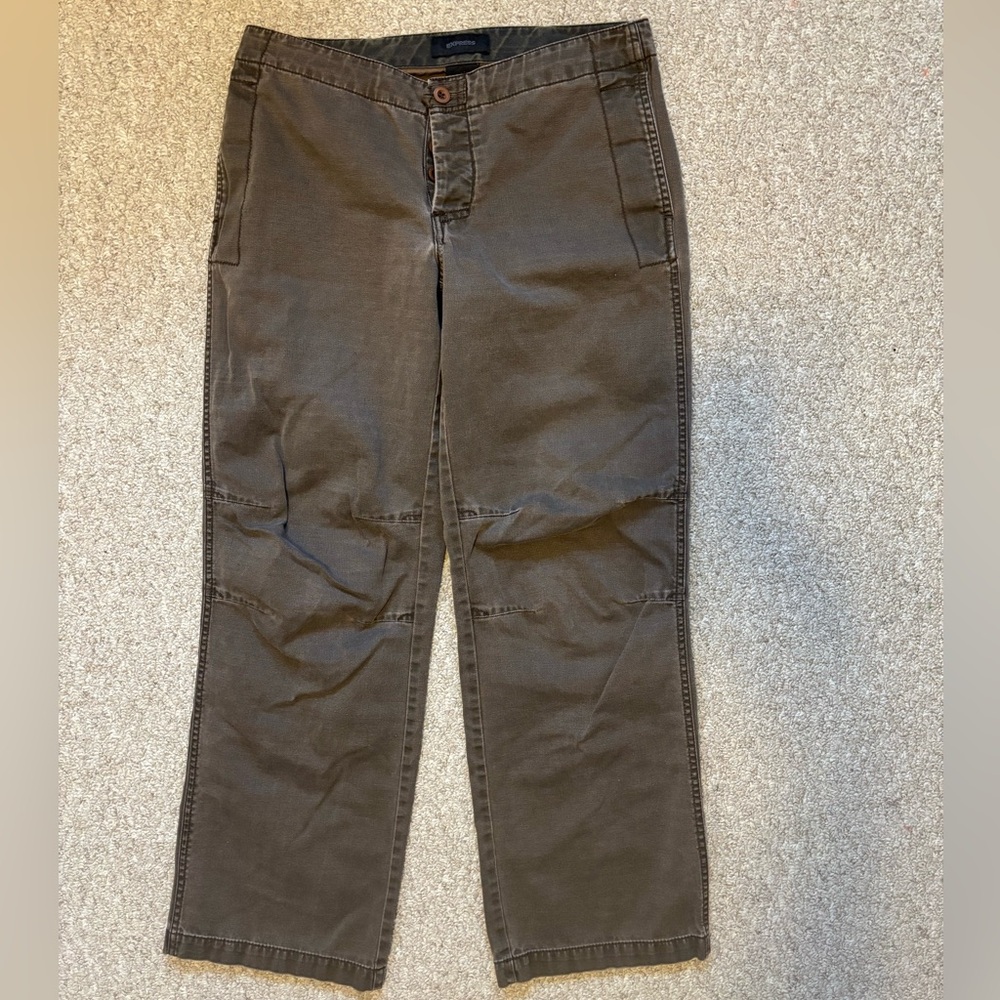 Y2k Express Brown Button-Fly Drawstring Pants Sma… - image 2